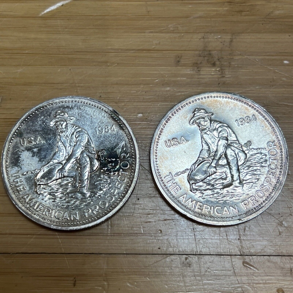 1984 2 Troy Oz. .999 Silver Engelhard American Prospector Silver Round #1