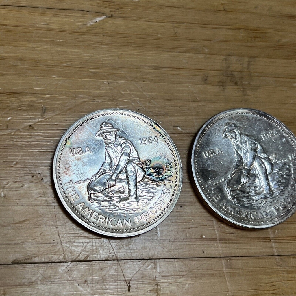 1984 2 Troy Oz. .999 Silver Engelhard American Prospector Silver Round #1