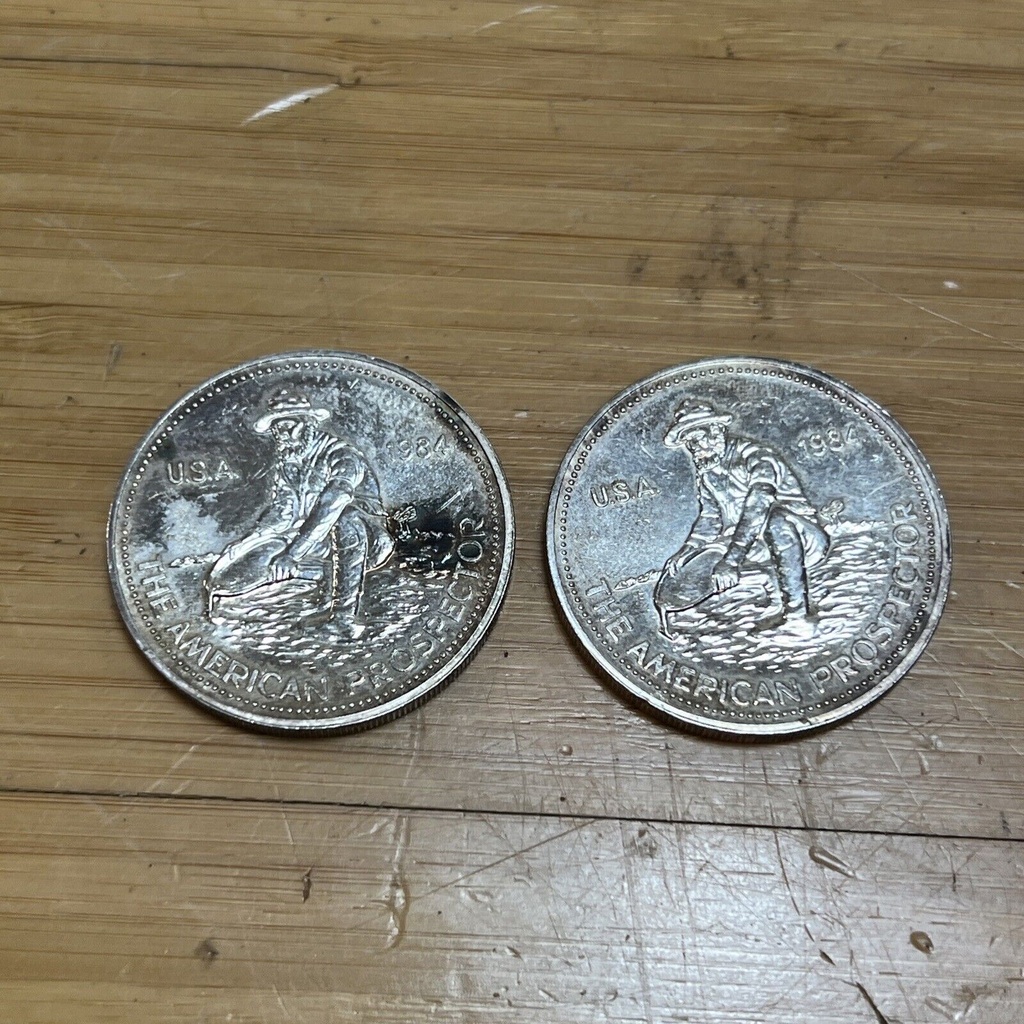 1984 2 Troy Oz. .999 Silver Engelhard American Prospector Silver Round #1