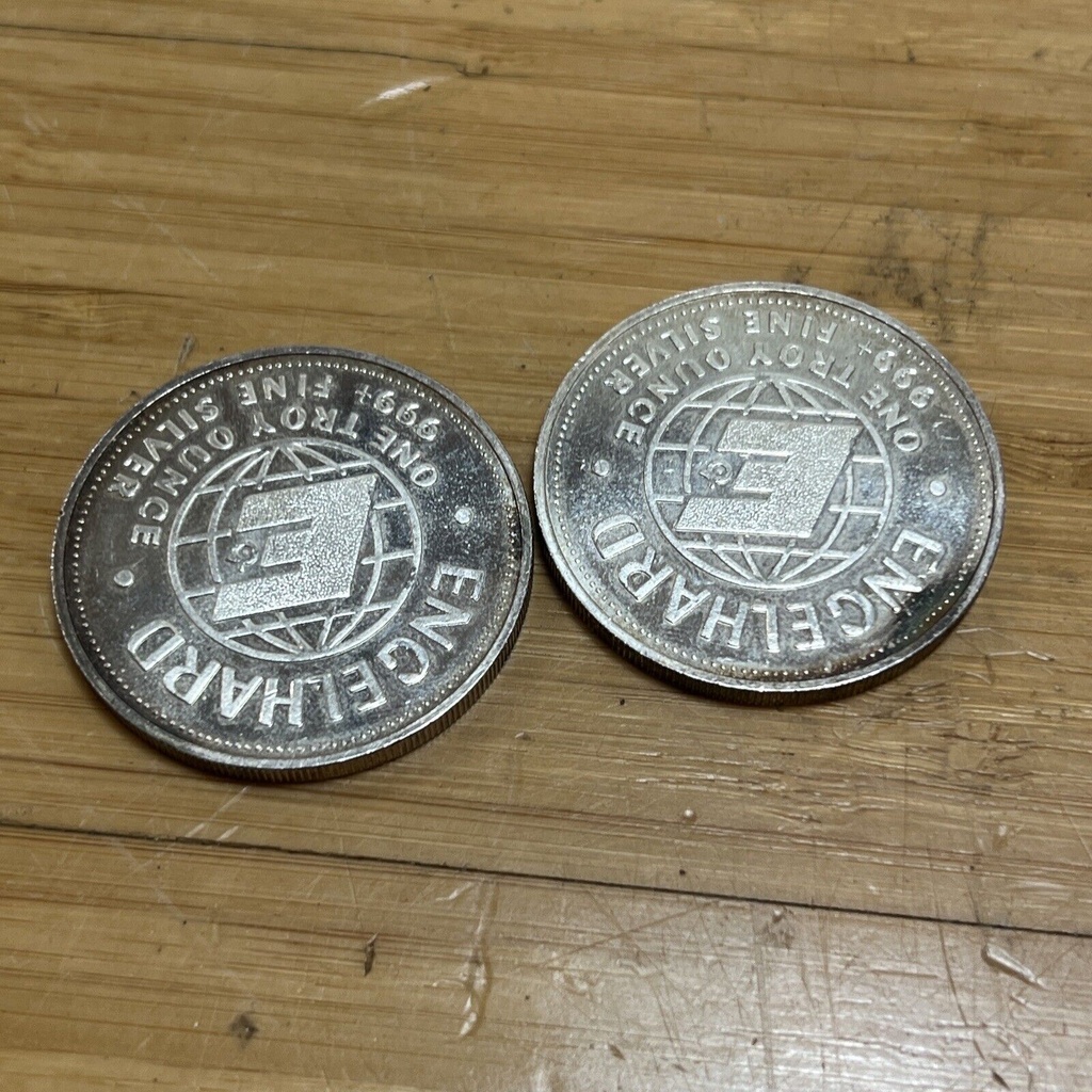 1984 2 Troy Oz. .999 Silver Engelhard American Prospector Silver Round #1
