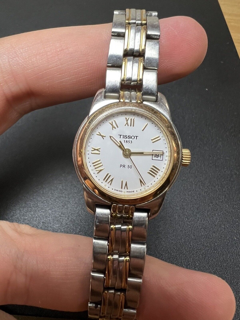 Vintage Swiss Tissot 1853 PR50 Sapphire Crystal date watch #1