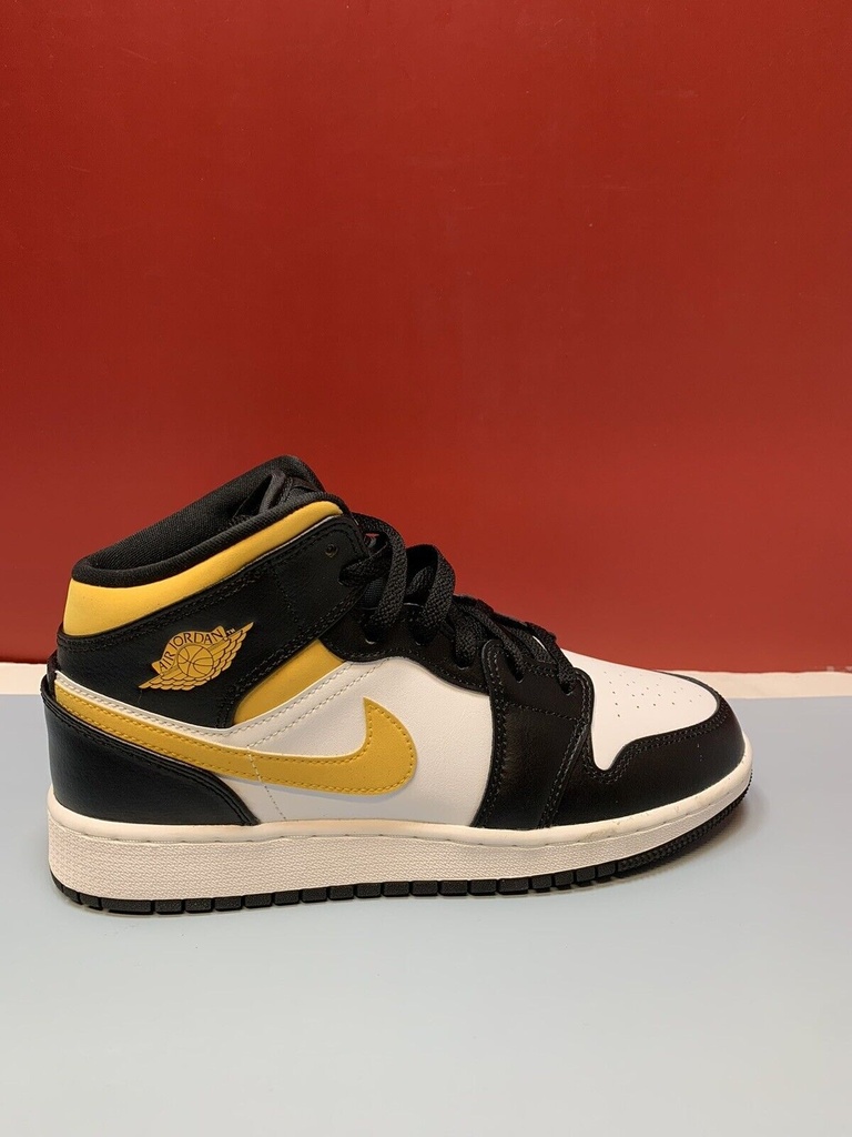 Nike Air Jordan 1 Mid GS White Pollen Black 554725-177 Size 6y #1