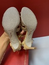 Rene Caovilla Beige Satin Shadow Strass Heels Size 35 1/2 US 5.5 $1275.00 Retail cost
