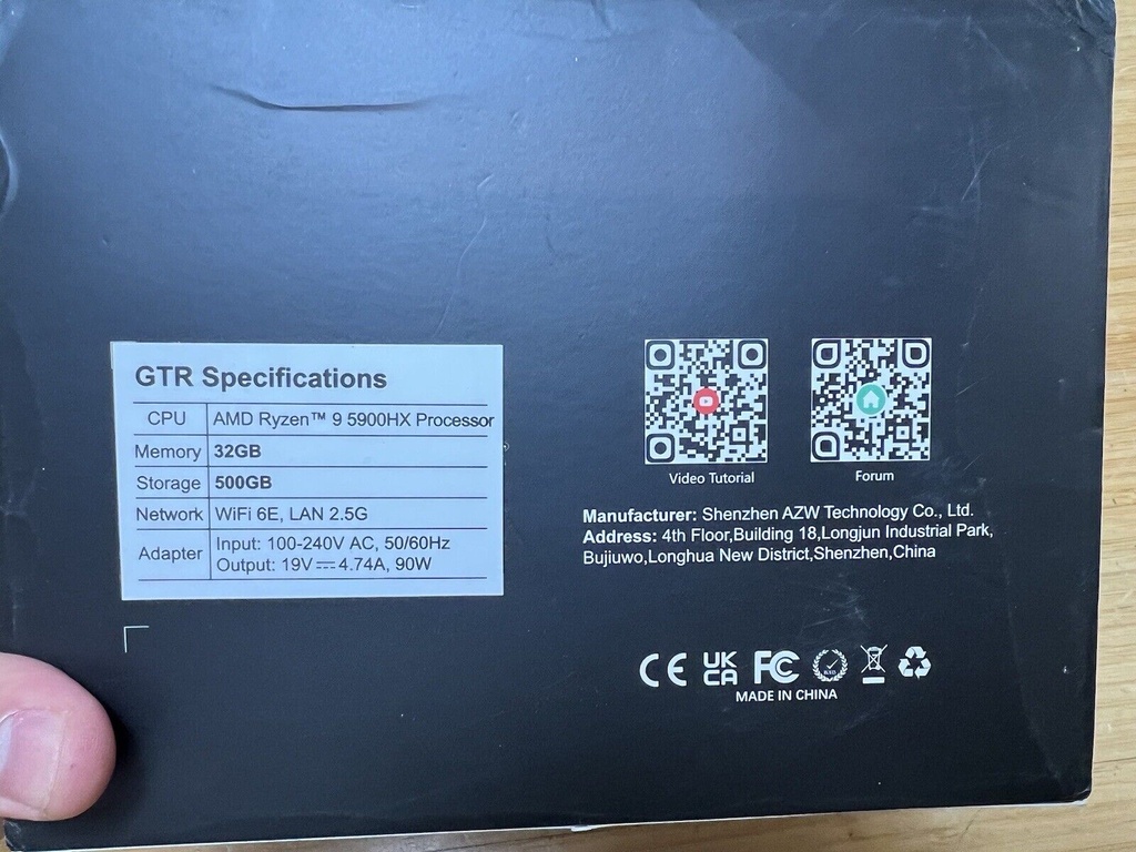 Beelink GTR 5th Gen Mini PC AMD Ryzen 9 5900HX 3.3GHz 32GB Ram 500GB SSD Used #1