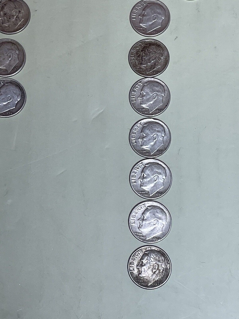 Lot of 128 Roosevelt Dimes 1946-1964 90% Silver 317.9g total weight #1