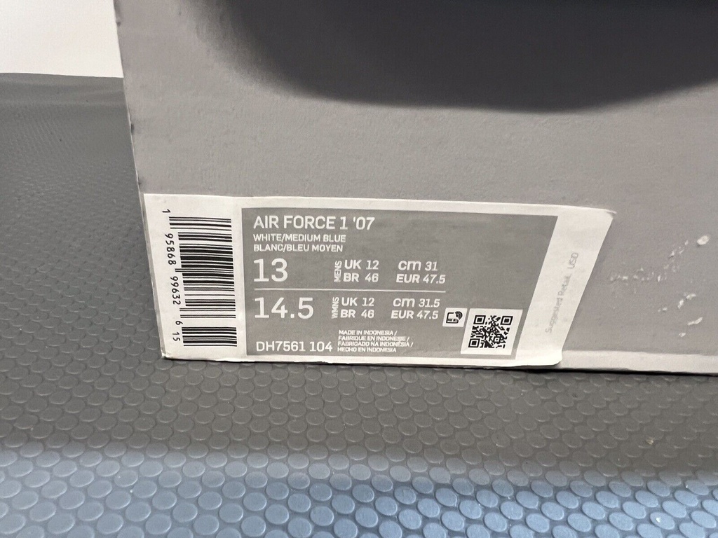 Nike Air Force 1 Low '07 White Medium Blue Size 13 DH7561-104 NWB #1