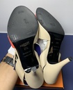 HERMES Semelle Cuir Slingback Loop Heels Shoes Beige Coral Size 37 1/2 cost