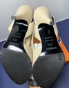 HERMES Semelle Cuir Slingback Loop Heels Shoes Beige Coral Size 37 1/2 purchase