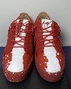 Giuseppe Zanotti Bertens Double Zip Leather Red Glitter Sneakers RM90004 used