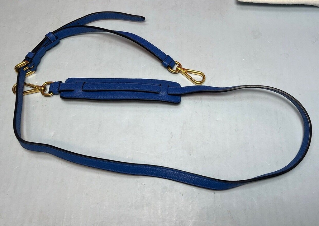 Prada Royal Blue Vitello Daino Leather Double Strap Flap Crossbody Bag #13