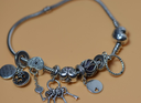 Pandora Bracelet 7.25"  7 Charms Strerling Silver - Love Theme price