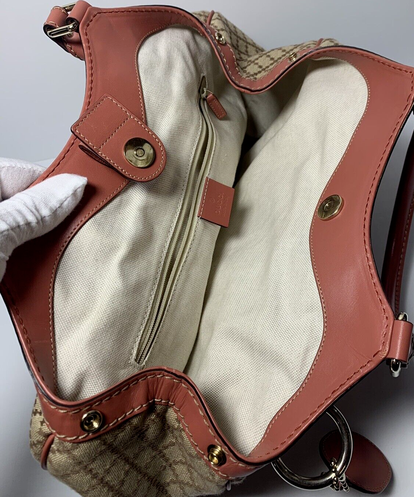 GUCCI Sukey Shoulder Tote Bag Diamante Canvas Leather Beige A3157CS412 #1