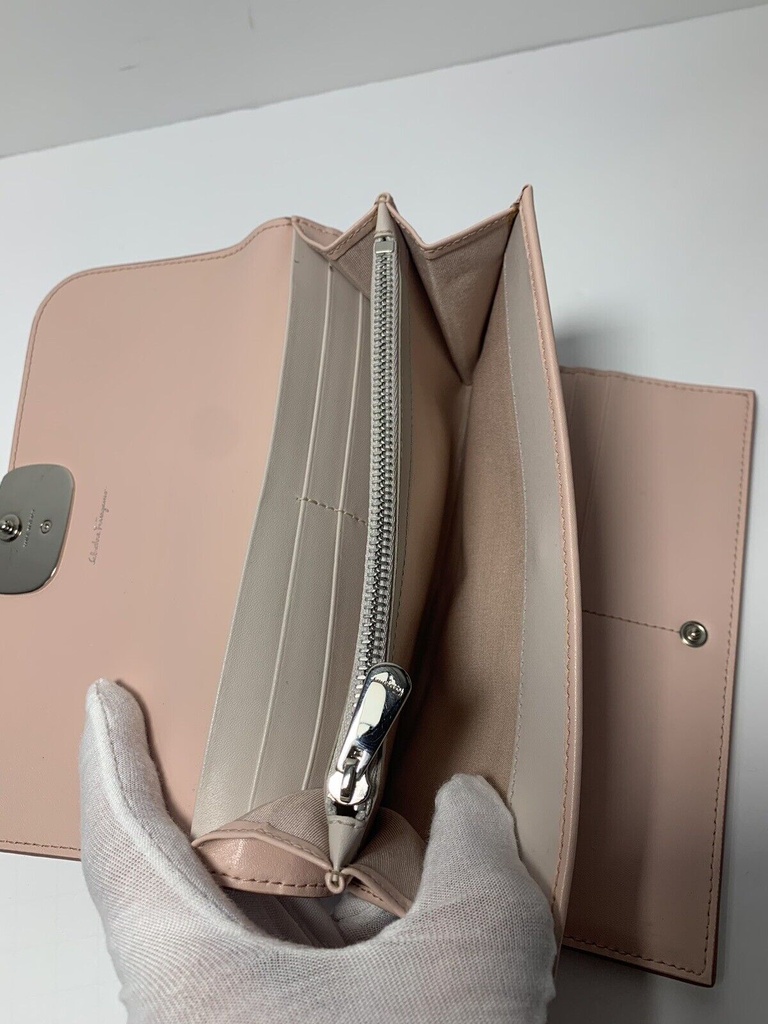 Salvatore Ferragamo Vara women's Clutch Color Blush Preowned #1
