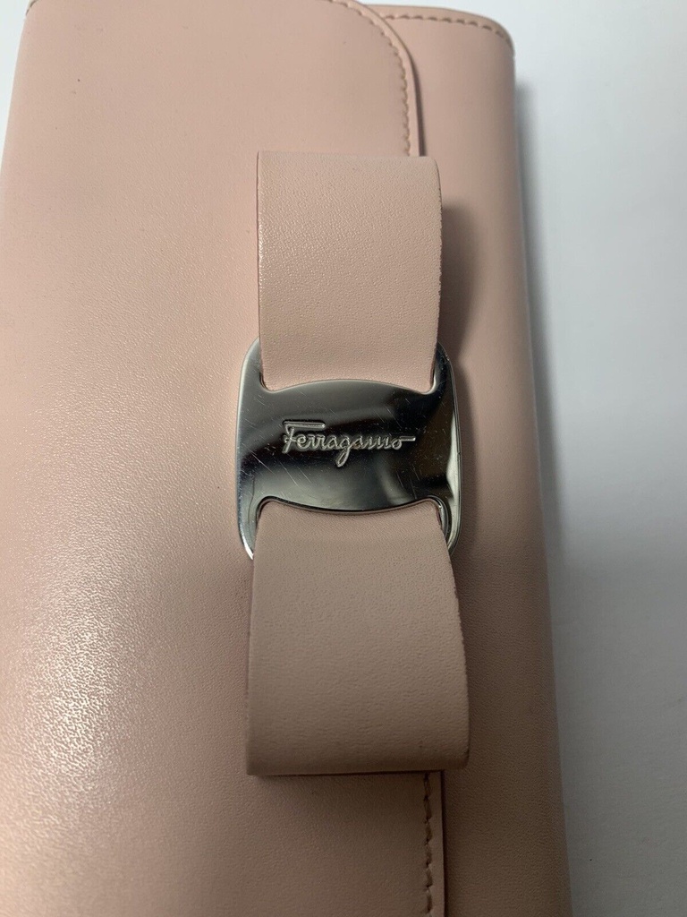 Salvatore Ferragamo Vara women's Clutch Color Blush Preowned #1