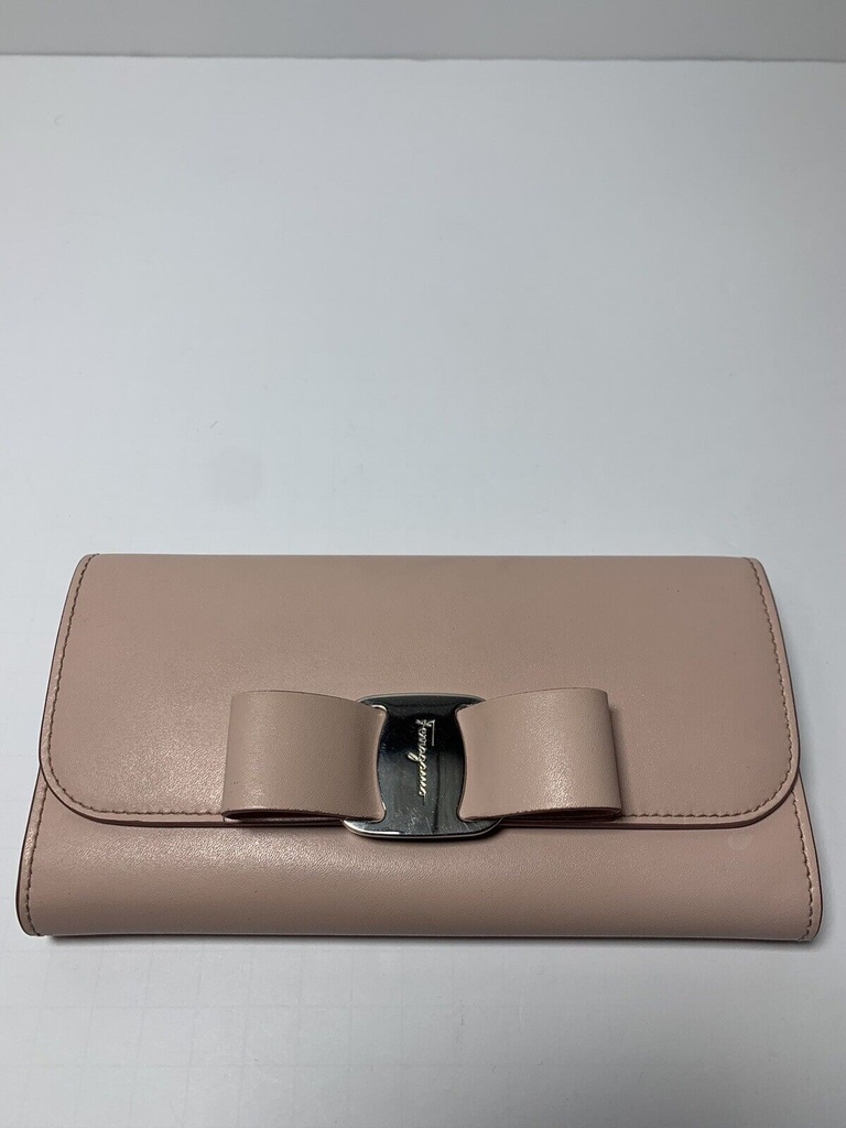 Salvatore Ferragamo Vara women's Clutch Color Blush Preowned #1