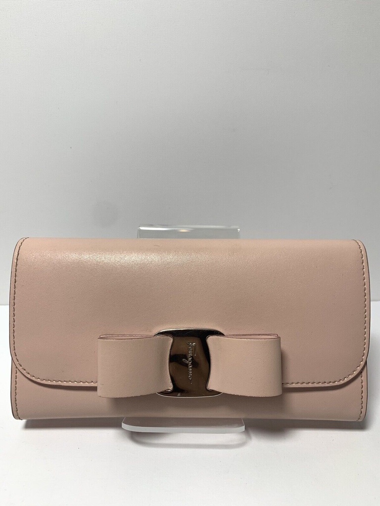 Salvatore Ferragamo Vara women's Clutch Color Blush Preowned #1