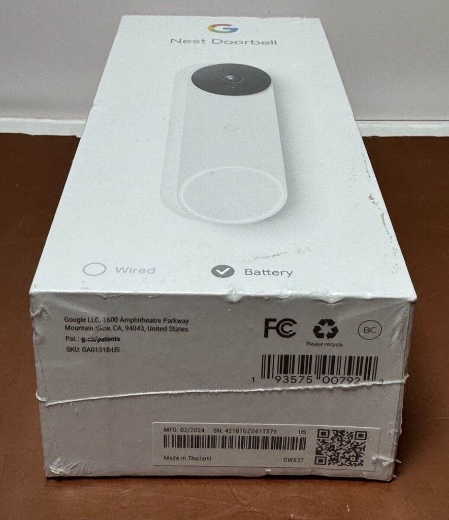 Brand New Google Nest Doorbell (Battery) - Wireless Doorbell Camera -Ash #4