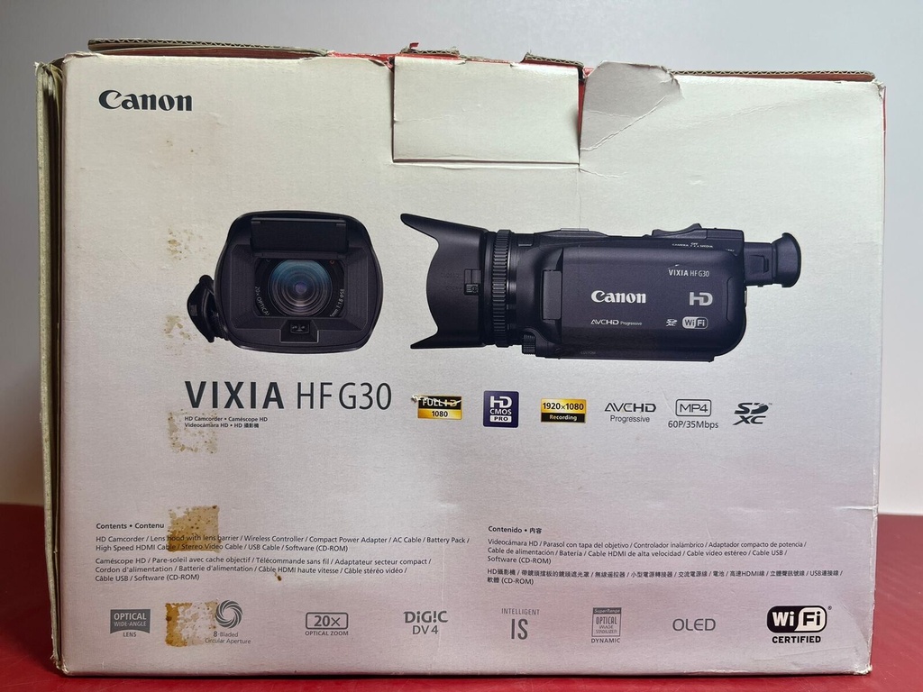 Canon VIXIA HF G30 Camcorder No Camera BOX ONLY W/ Charger & Accessories #2