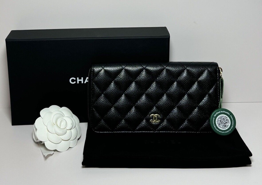 Chanel Zip Around Wallet Quilted Diamond Long Black -Brand New #1