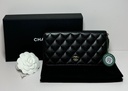 Chanel Zip Around Wallet Quilted Diamond Long Black -Brand New used