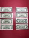 Lot of (8) 1953 1953a 1963 $5 $2 Red Seal Five Dollar Bills Vintage US Lot price