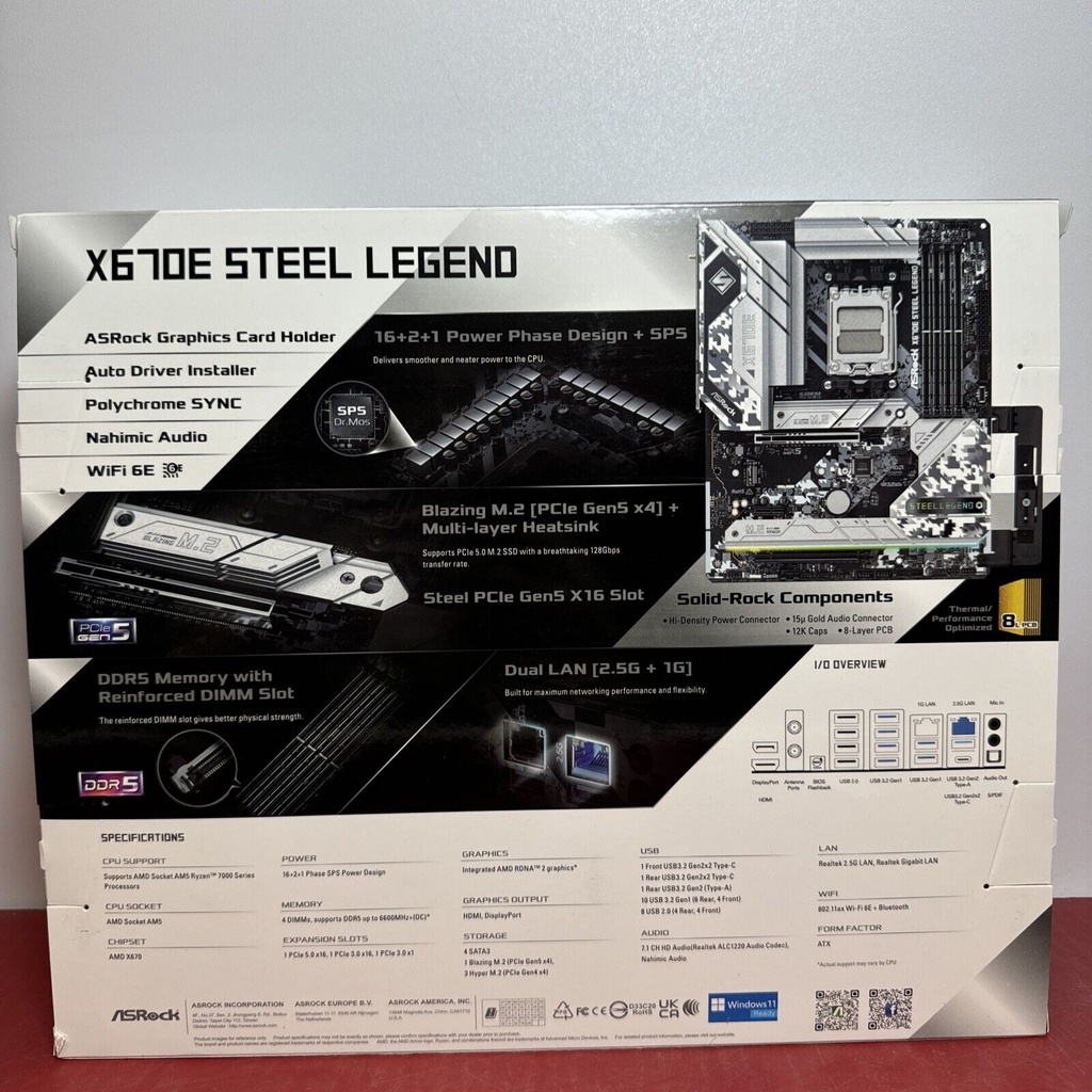 ASRock X670E Steel Legend AM5 AMD ATX Motherboard DDR5 PCIE 5.0X16 - New #1