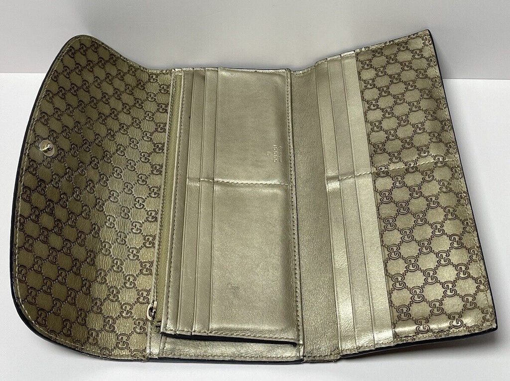 Gucci Micro GG Gucci Shima Sima Long Wallet 256926 Gold -Made in Italy #4