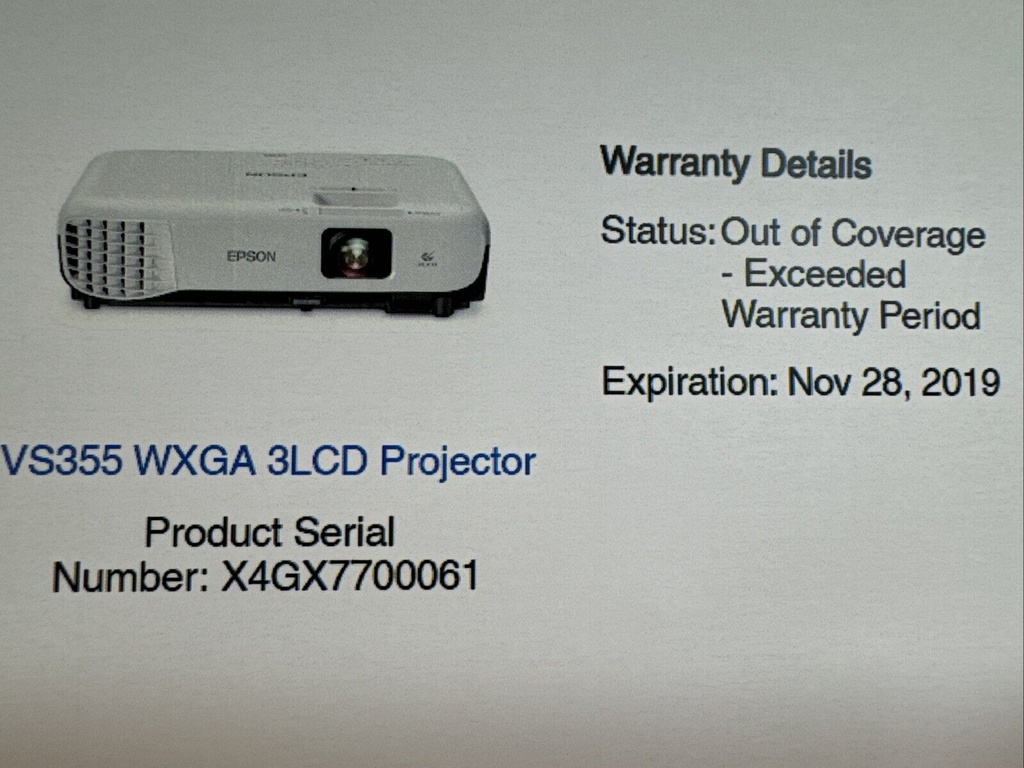 Epson VS355 (H840A) WXGA 3LCD Projector 3300 Lumens w/ Remote & Bag 240 Lamp Hrs #10