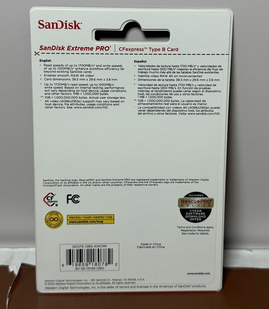 Brand New - SanDisk CF Extreme Pro CFexpress Type B Compact Flash Card 128GB #1