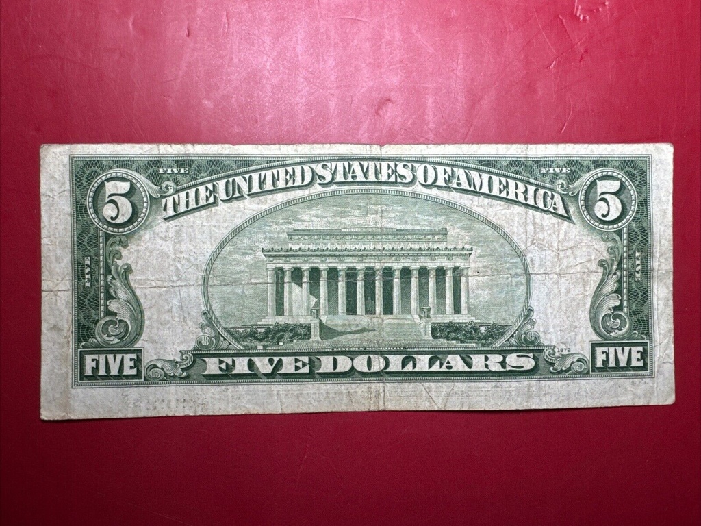 1934 A $ 5 Dollar Silver Certificate Bill Note Washington D.C. Very Rare #1