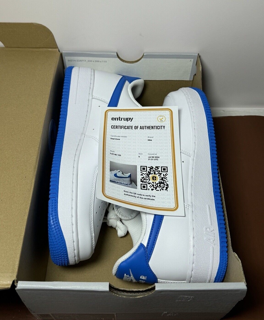 NIKE AIR FORCE 1 07 WHITE-PHOTO BLUE-WHITE SZ 9 - FJ4146-103 #5