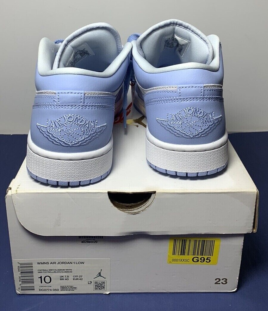 Nike Air Jordan 1 Low DC0774-050 Grey White Aluminum Blue Shoes - WMNS  S 10 #2