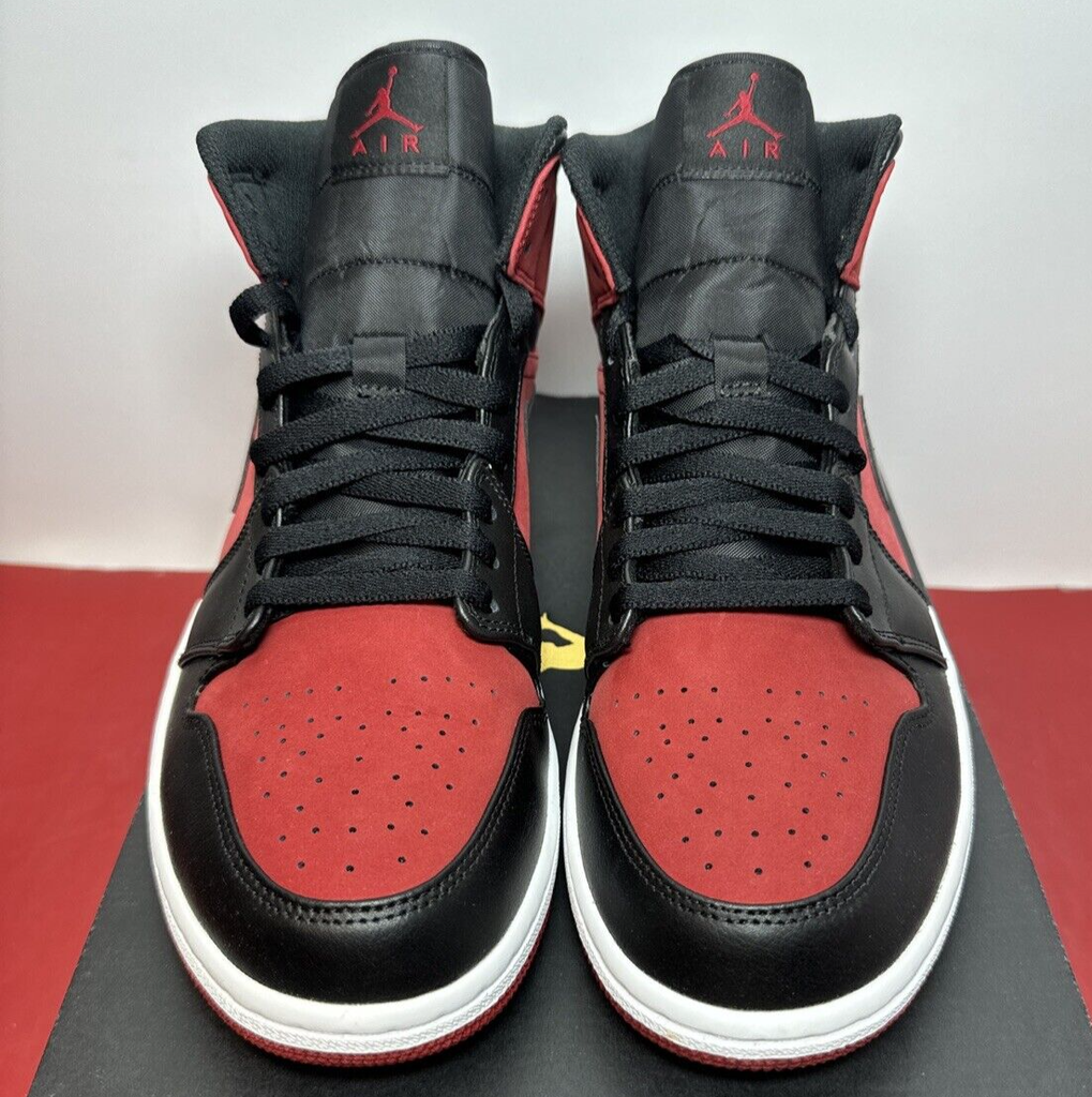 Nike Air Jordan 1 I Mid Gym Red Black White BRED Retro 554724-610 Men's 11 #1