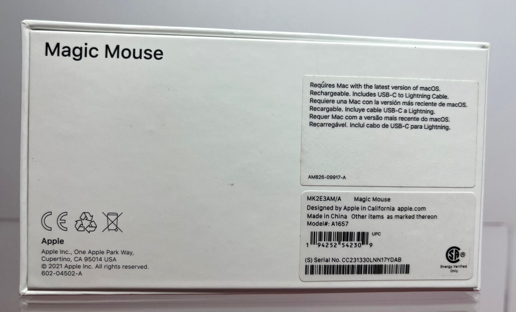 Apple Magic Mouse 2 - MK2E3AM/A A1657 #1