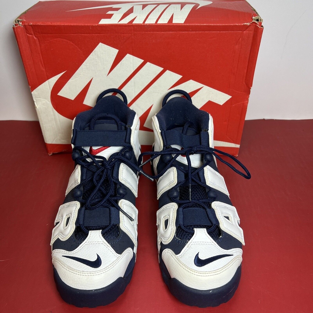 2020 NIKE AIR MORE UPTEMPO SCOTTIE OLYMPIC WHITE NAVY BLUE 414962-104 SIZE 10 #1