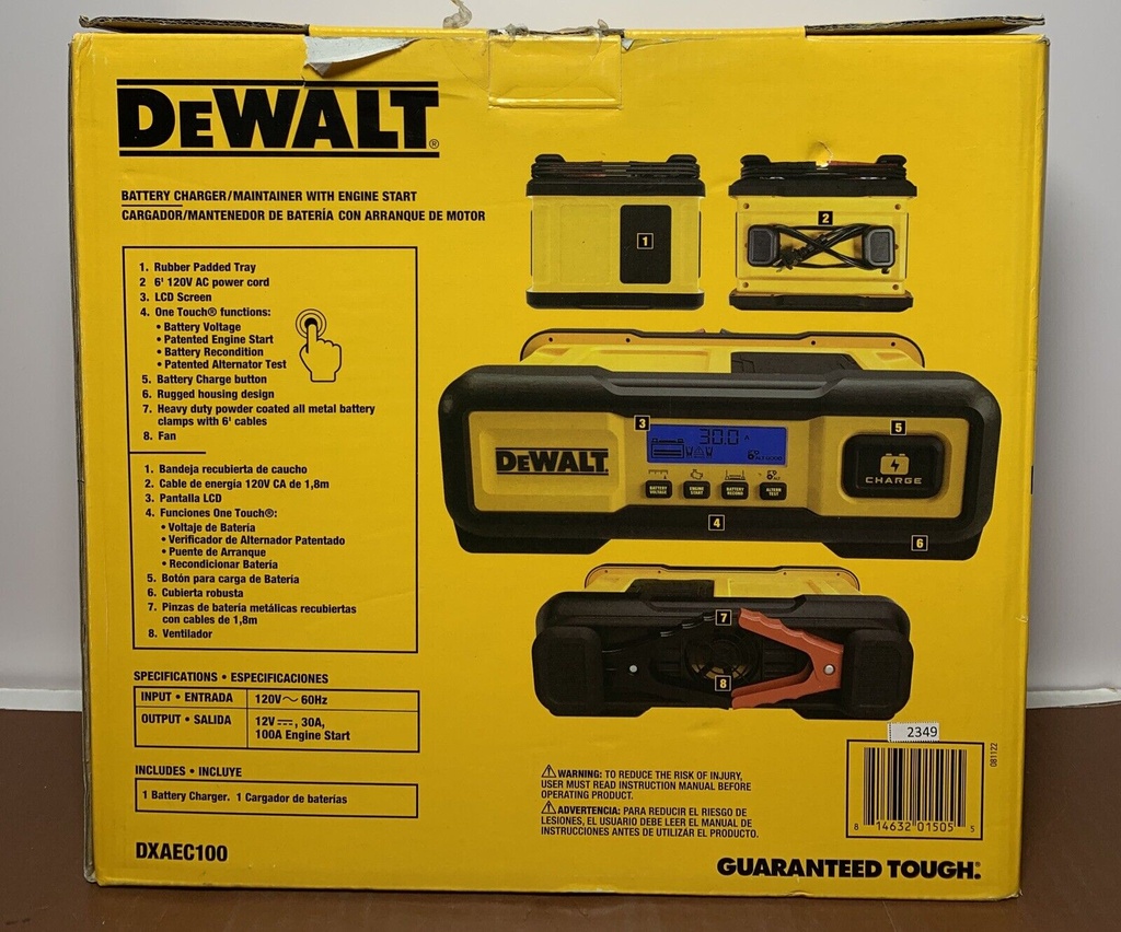 New DeWalt (DXAEC100) Battery Charger/Maintainer w 100A Engine Start #1