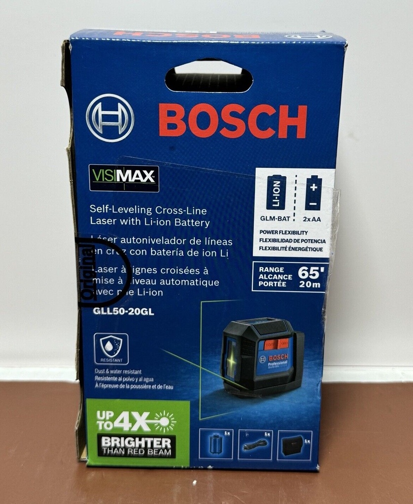 Bosch GLL50-20GL 65 Foot Self Leveling Cross-Line Laser W/Li-Ion Battery #1