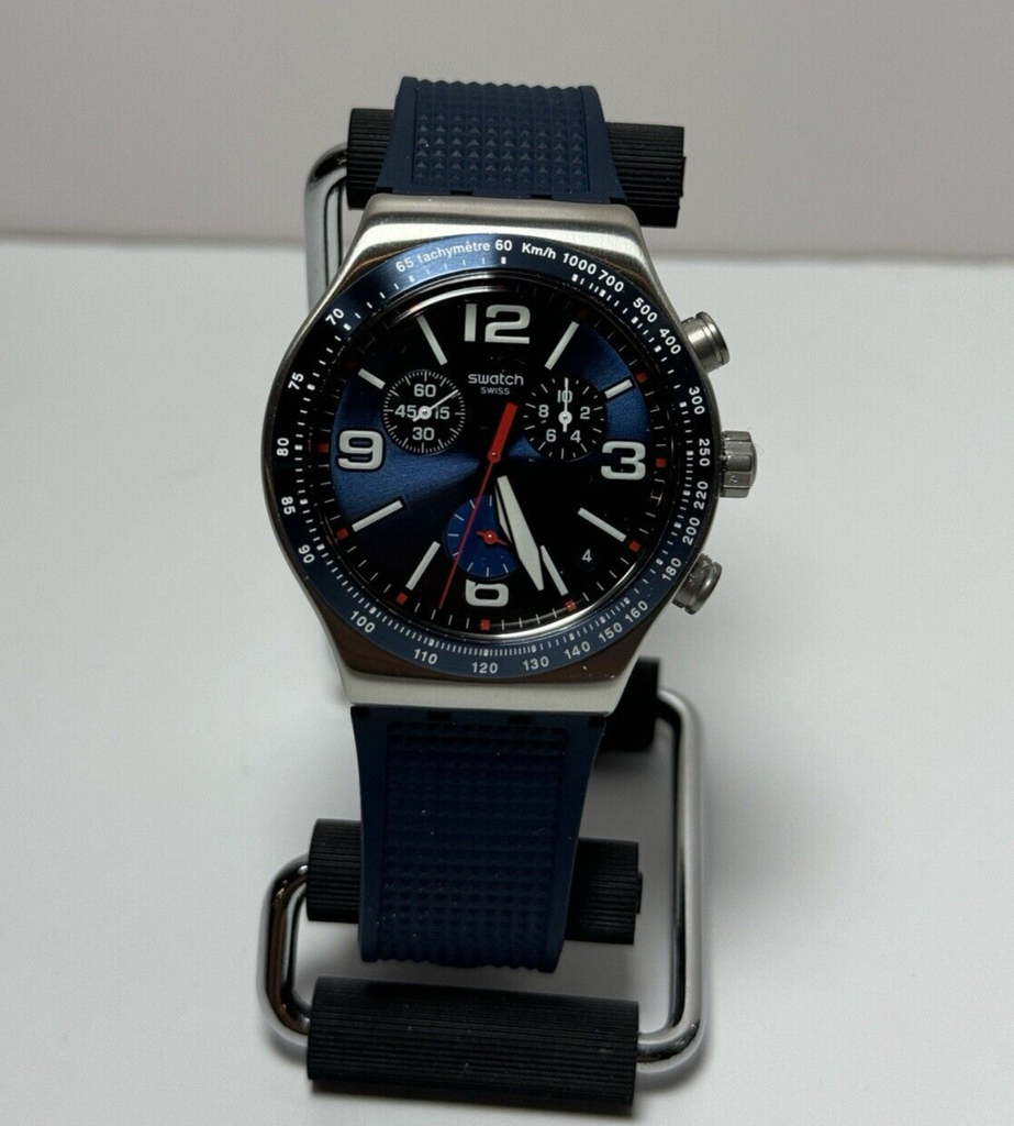 Swatch Watch Chrono Blue Grid YVS454 - NEW WITH BOX #1