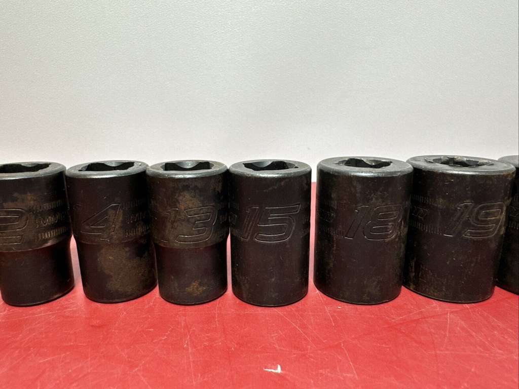 Snap-On 1/2" Drive 6-Point Metric 10mm-22mm Shallow Impact Socket Set IMM 10pcs #2