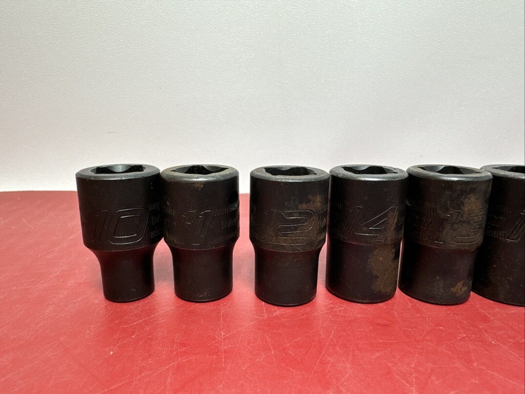 Snap-On 1/2" Drive 6-Point Metric 10mm-22mm Shallow Impact Socket Set IMM 10pcs #3