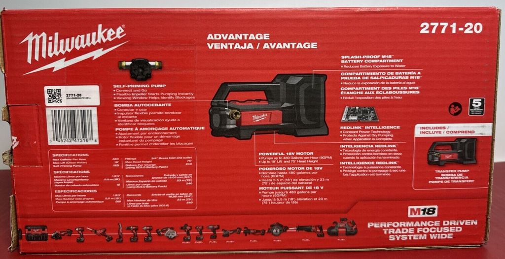 Milwaukee 2771-20 M18 Transfer Pump (Tool Only) #2