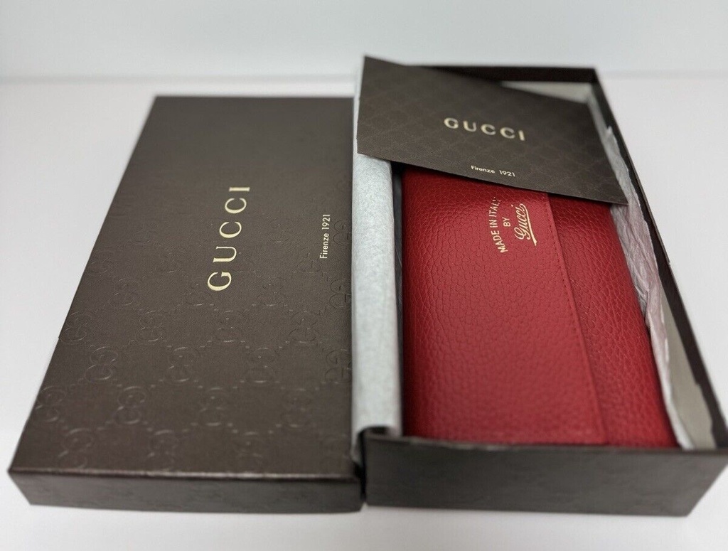 GUCCI Wallet Blossom Continental Leather 354496-2149 Red #8