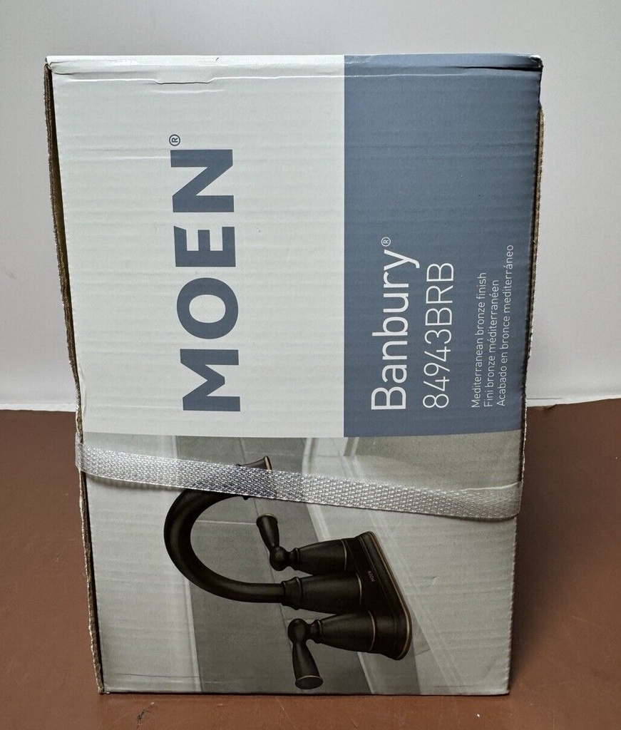 MOEN Banbury 4 in. Centerset Double Handle Bathroom Faucet Mediterranean Bronze #3