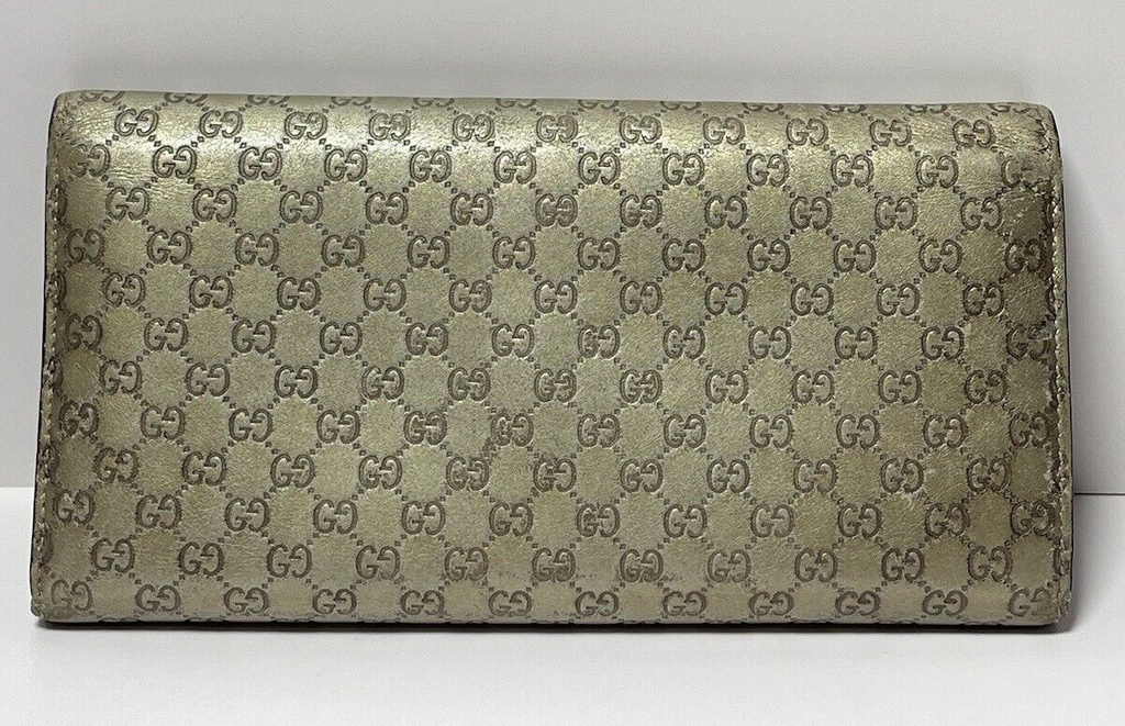 Gucci Micro GG Gucci Shima Sima Long Wallet 256926 Gold -Made in Italy #1