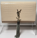 Saint Laurent Classic Monogram Tassel Crossbody Bag Crocodile Embossed Leather S used