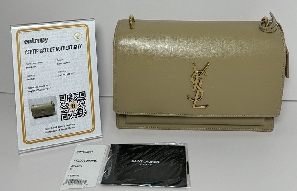 Saint Laurent Sunset Medium Leather Cross-body in Latte Cream *No strap -Unworn #12