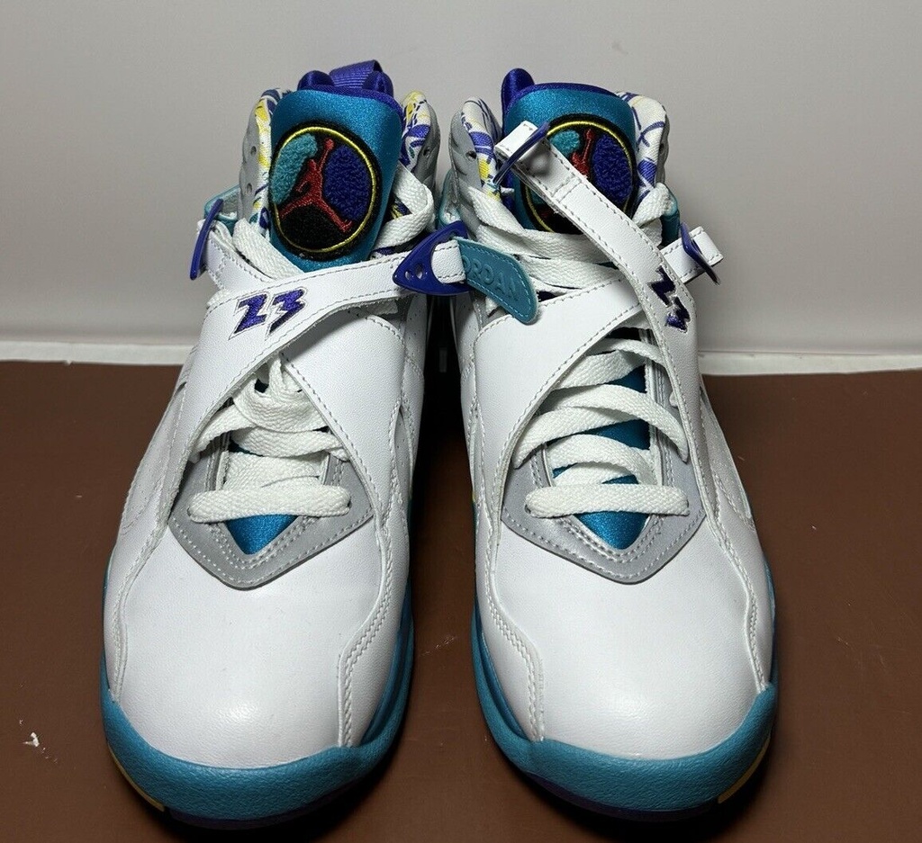 AIR JORDAN 8 RETRO C11236 100 WHITE/VARSITY SHOES WMNS SIZE6 #1