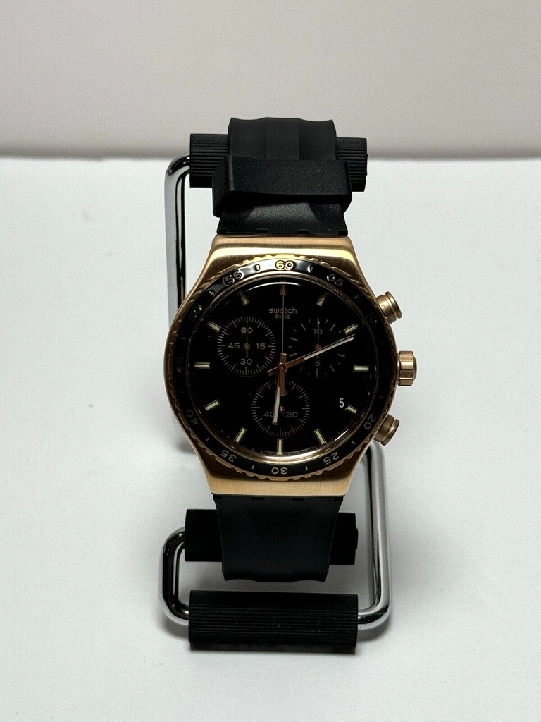 New Swiss Swatch Irony Chronograph Steel Date Watch 44mm YVS410 #2