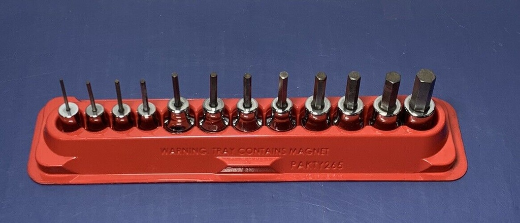 Snap-on 212EFTAY 12 Piece 1/16" To 3/8" Drive Hex Sockets USA #1