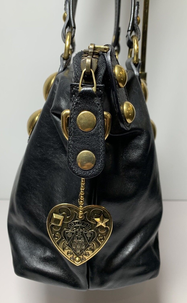 Gucci Black Leather Tote Handbag with gold Hardware #1